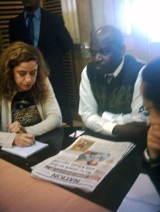 In visita al Daily Nation, il principale quotidiano keniota.